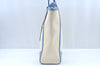Authentic GUCCI Swing Hand Tote Bag Canvas Leather Beige Light Blue L0451