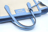 Authentic GUCCI Swing Hand Tote Bag Canvas Leather Beige Light Blue L0451