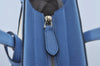 Authentic GUCCI Swing Hand Tote Bag Canvas Leather Beige Light Blue L0451