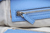 Authentic GUCCI Swing Hand Tote Bag Canvas Leather Beige Light Blue L0451
