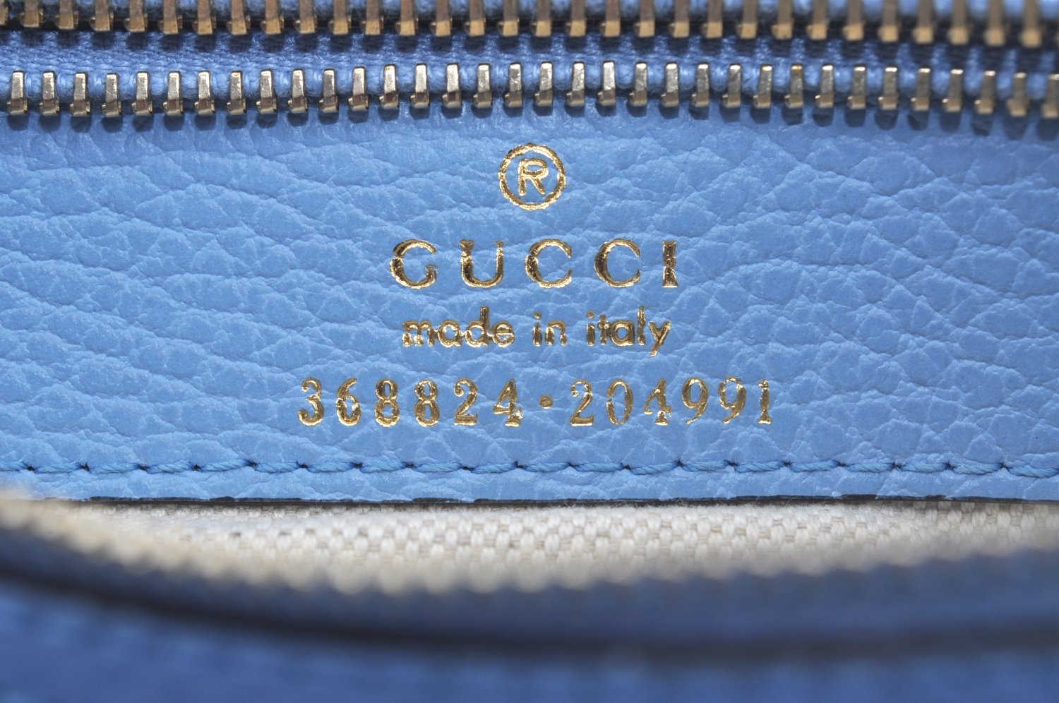 Authentic GUCCI Swing Hand Tote Bag Canvas Leather Beige Light Blue L0451