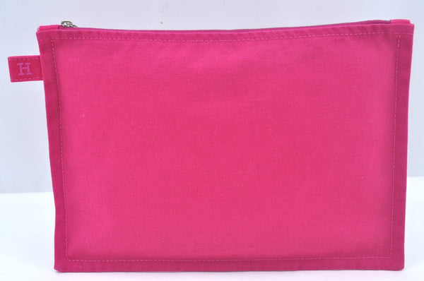 Authentic HERMES Bora Bora Pouch MM Canvas Purse Pink L0452