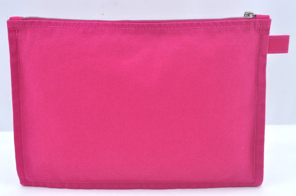 Authentic HERMES Bora Bora Pouch MM Canvas Purse Pink L0452