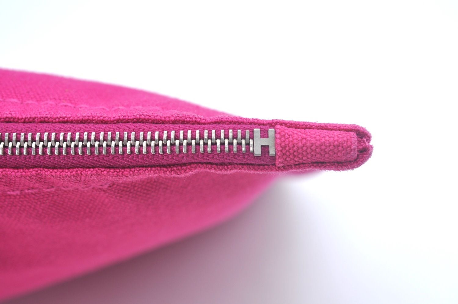 Authentic HERMES Bora Bora Pouch MM Canvas Purse Pink L0452