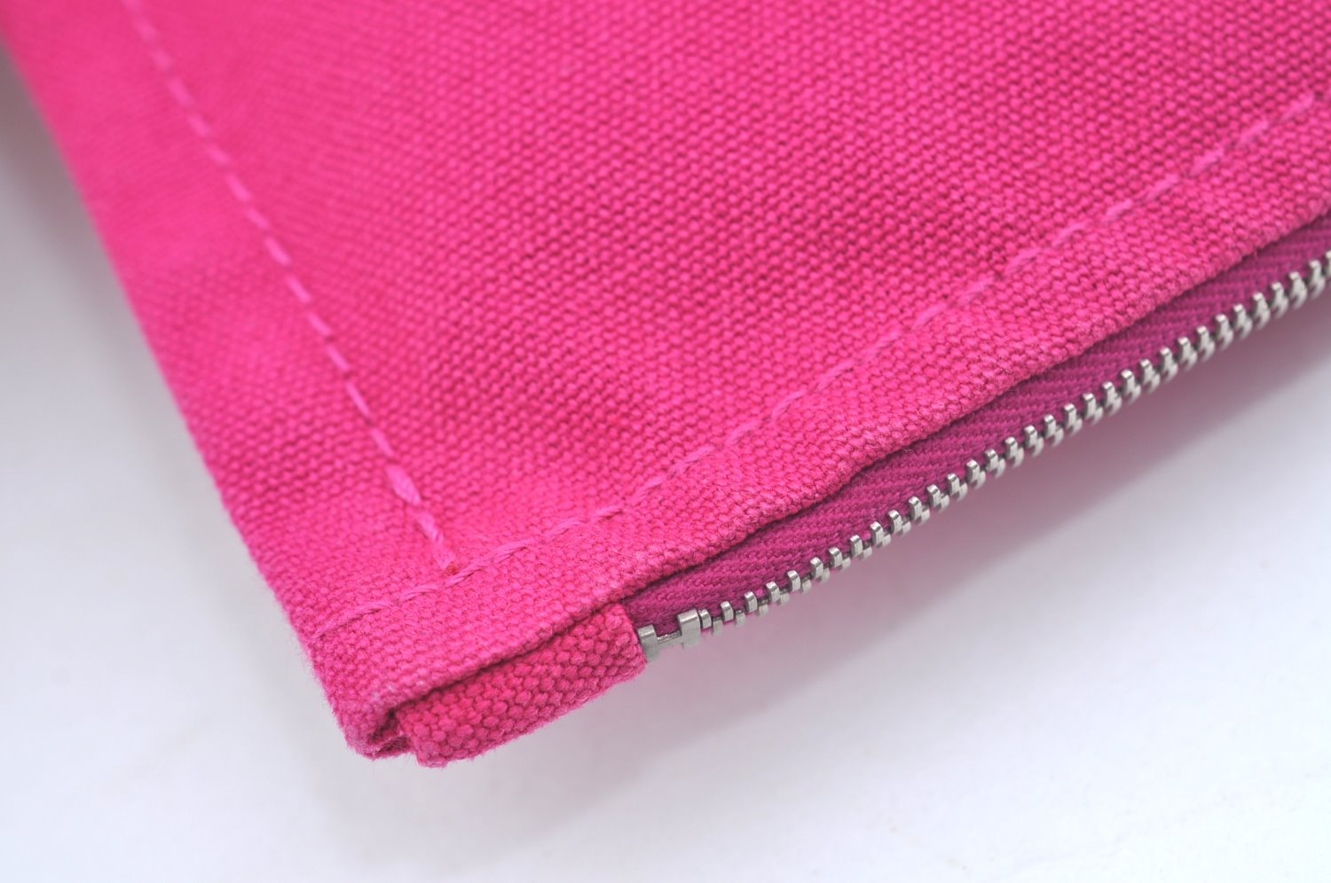 Authentic HERMES Bora Bora Pouch MM Canvas Purse Pink L0452