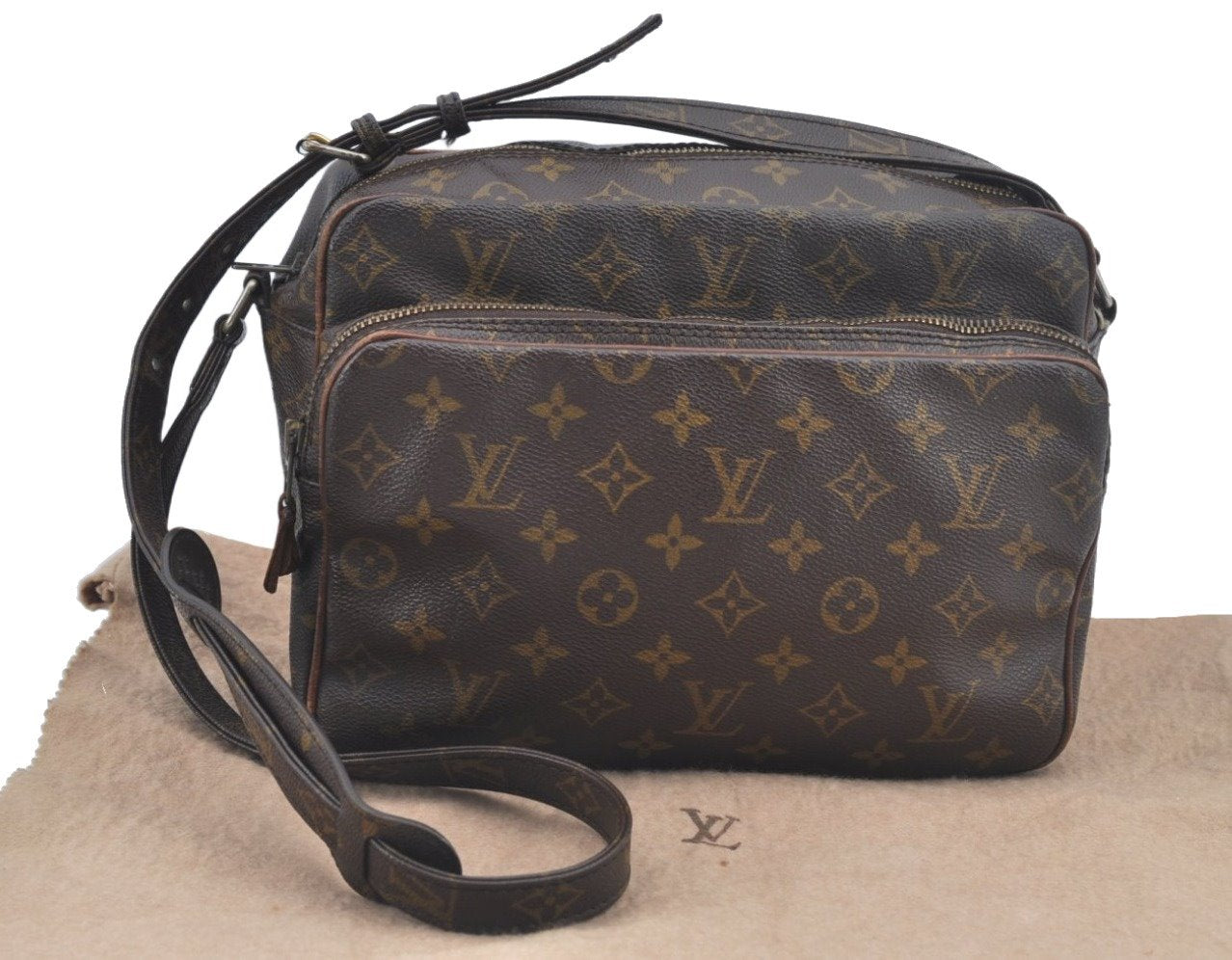 Authentic Louis Vuitton Monogram Nile Shoulder Cross Body Bag Old Model LV L0454
