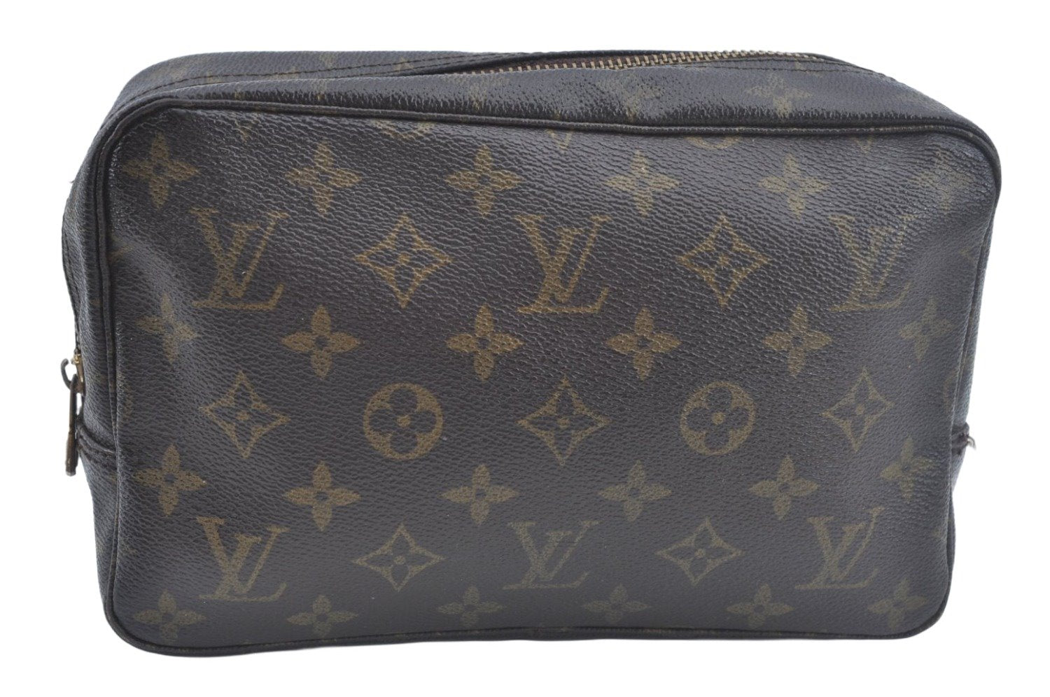 Auth Louis Vuitton Monogram Trousse Toilette 23 Clutch Hand Bag M47524 LV L0456