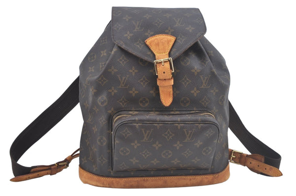 Authentic Louis Vuitton Monogram Montsouris GM Backpack M51135 LV L0457