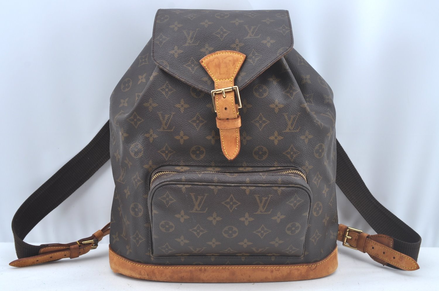 Authentic Louis Vuitton Monogram Montsouris GM Backpack M51135 LV L0457