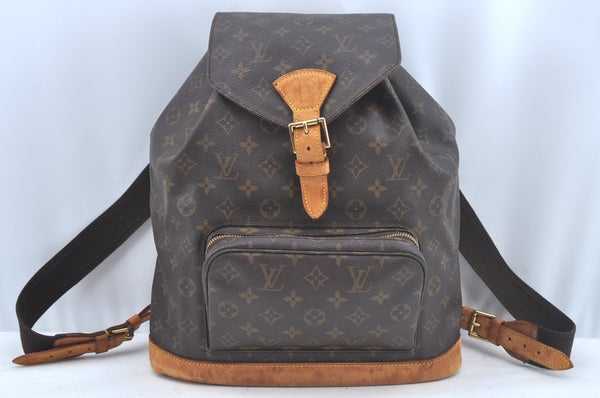 Authentic Louis Vuitton Monogram Montsouris GM Backpack M51135 LV L0457