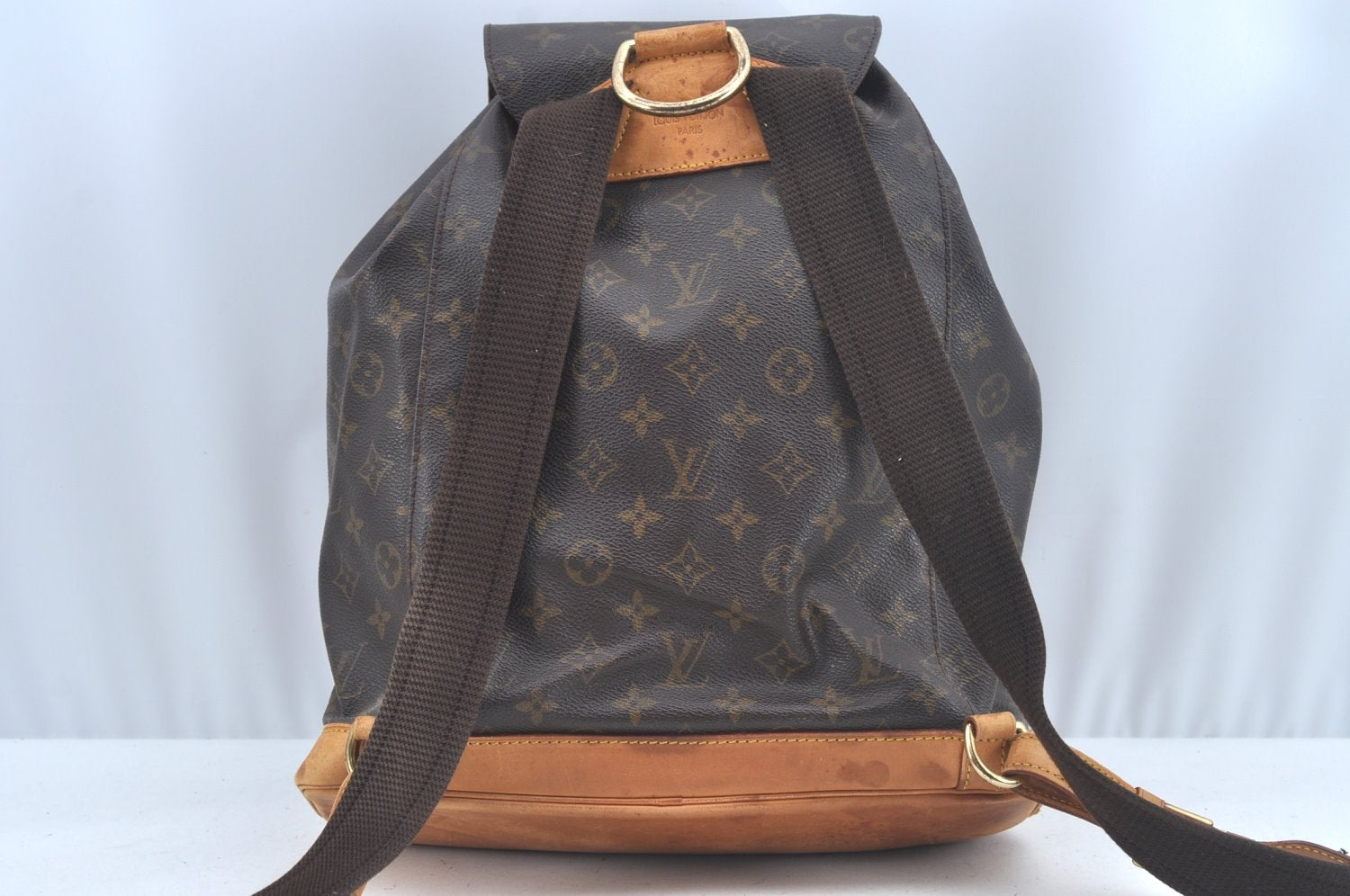 Authentic Louis Vuitton Monogram Montsouris GM Backpack M51135 LV L0457