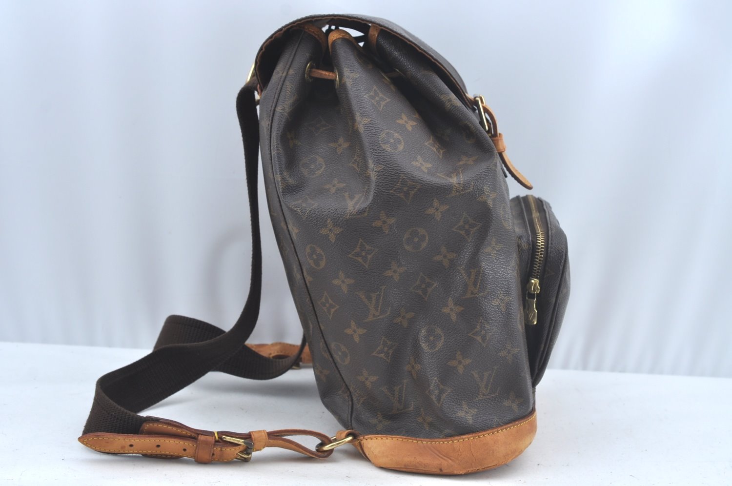 Authentic Louis Vuitton Monogram Montsouris GM Backpack M51135 LV L0457