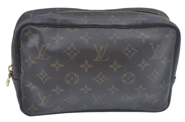 Auth Louis Vuitton Monogram Trousse Toilette 23 Clutch Hand Bag M47524 LV L0458