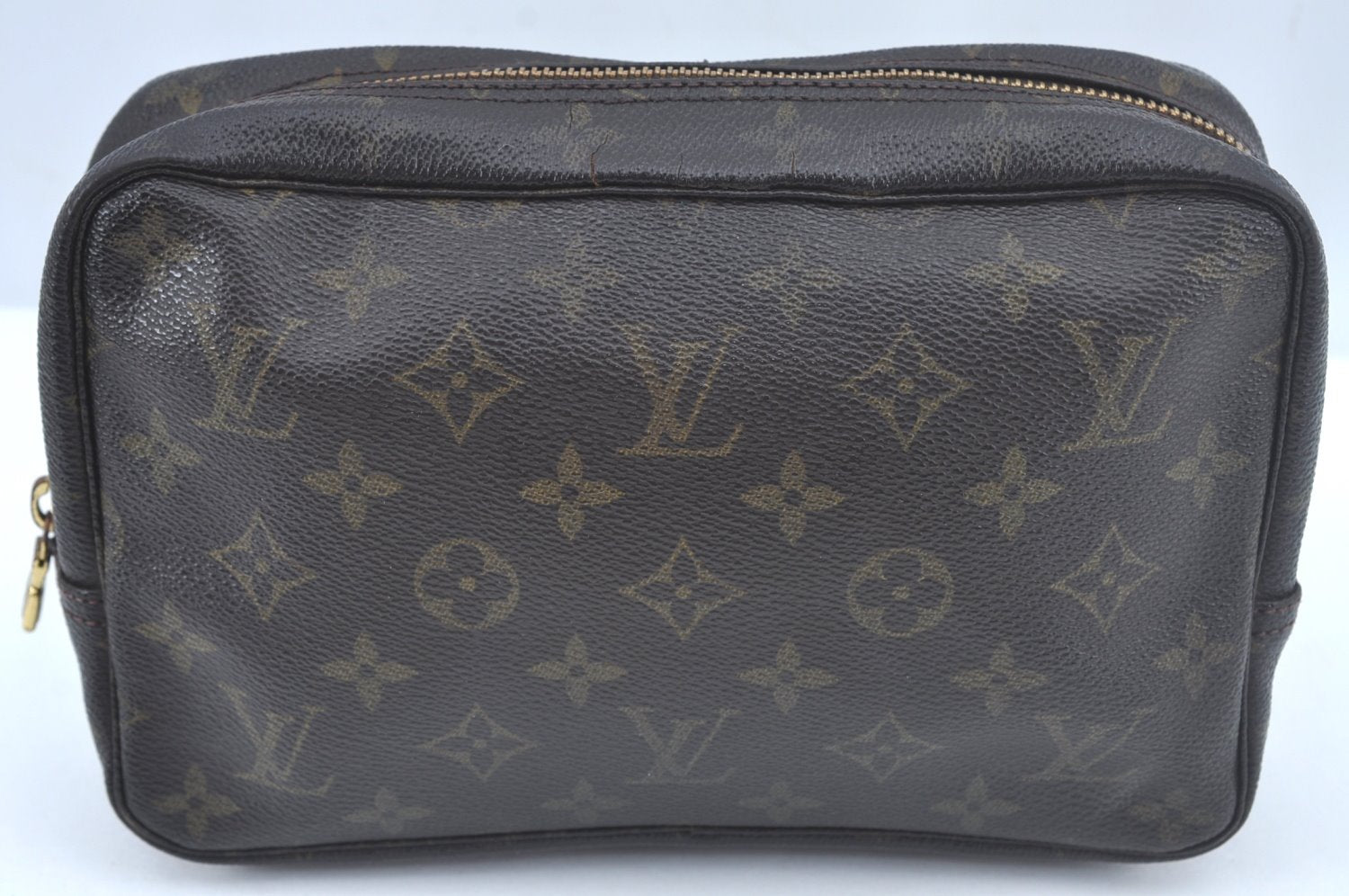 Auth Louis Vuitton Monogram Trousse Toilette 23 Clutch Hand Bag M47524 LV L0458