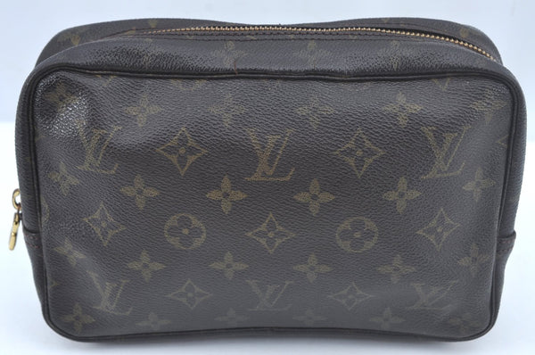 Auth Louis Vuitton Monogram Trousse Toilette 23 Clutch Hand Bag M47524 LV L0458