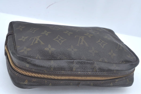 Auth Louis Vuitton Monogram Trousse Toilette 23 Clutch Hand Bag M47524 LV L0458