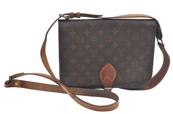 Authentic Louis Vuitton Monogram Cartouchiere GM M51252 Shoulder Cross Bag Junk L0459