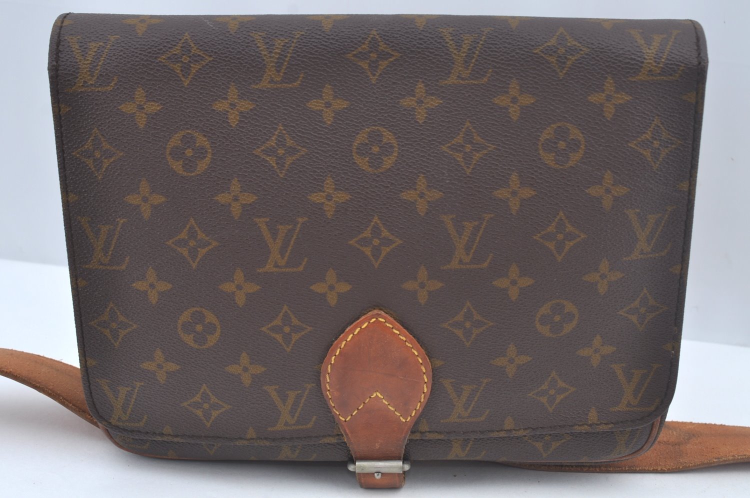 Authentic Louis Vuitton Monogram Cartouchiere GM M51252 Shoulder Cross Bag Junk L0459