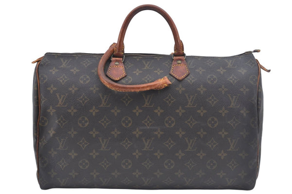 Authentic Louis Vuitton Monogram Speedy 40 Hand Boston Bag M41522 LV Junk L0460