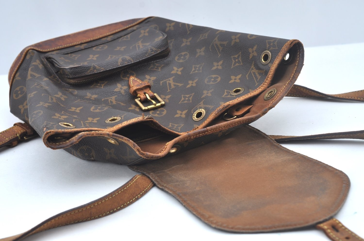 Authentic Louis Vuitton Monogram Montsouris PM Backpack M51137 LV L0463