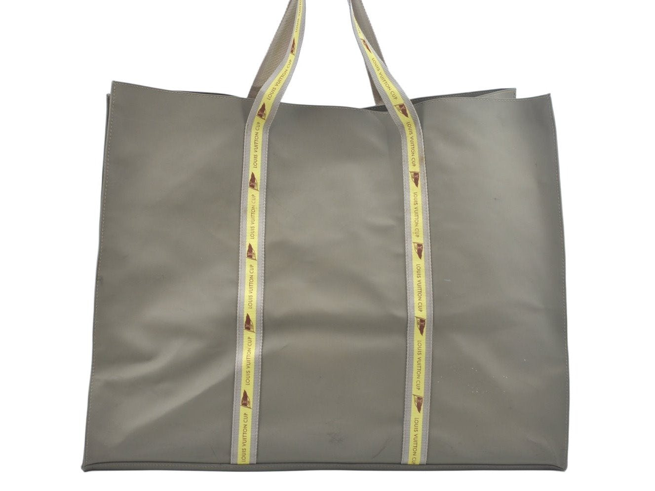 Authentic Louis Vuitton LV Cup 2003 Limited Tote Bag Gray Yellow D60181 LV L0464