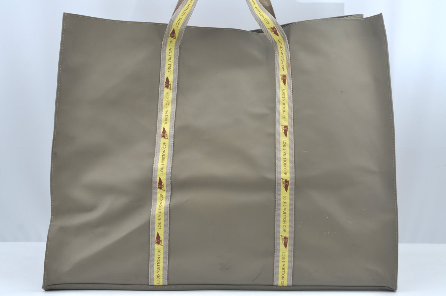 Authentic Louis Vuitton LV Cup 2003 Limited Tote Bag Gray Yellow D60181 LV L0464