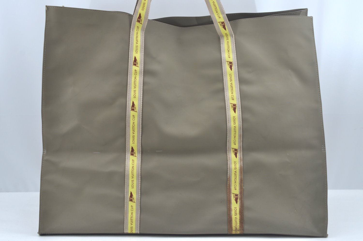 Authentic Louis Vuitton LV Cup 2003 Limited Tote Bag Gray Yellow D60181 LV L0464