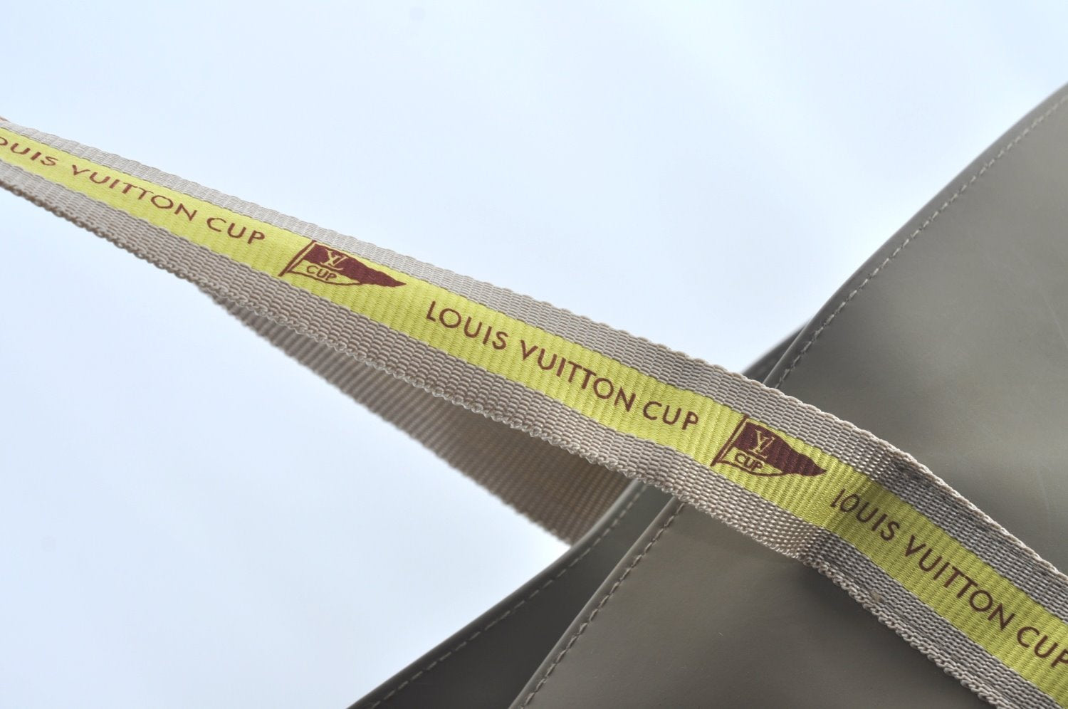 Authentic Louis Vuitton LV Cup 2003 Limited Tote Bag Gray Yellow D60181 LV L0464