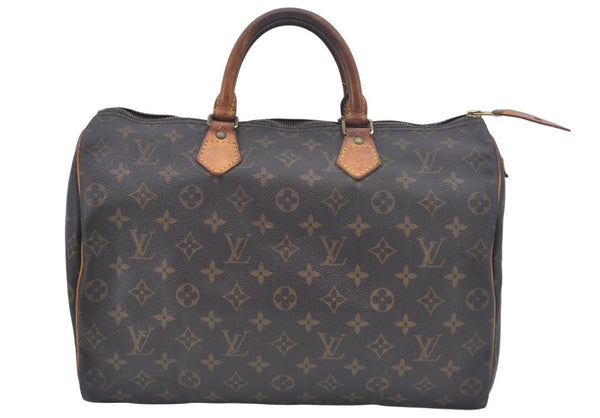 Authentic Louis Vuitton Monogram Speedy 35 Hand Boston Bag M41524 LV L0465