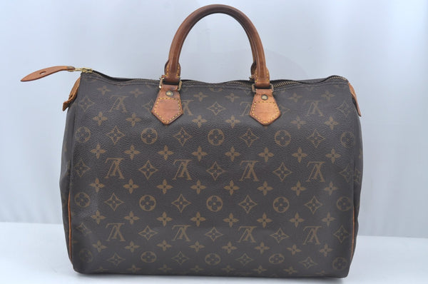 Authentic Louis Vuitton Monogram Speedy 35 Hand Boston Bag M41524 LV L0465