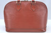 Authentic Louis Vuitton Epi Alma PM Hand Bag Brown M52143 LV L0466