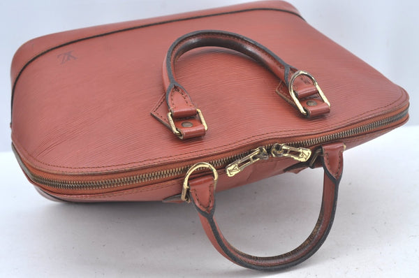 Authentic Louis Vuitton Epi Alma PM Hand Bag Brown M52143 LV L0466