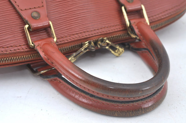 Authentic Louis Vuitton Epi Alma PM Hand Bag Brown M52143 LV L0466