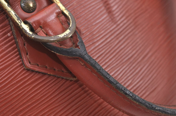 Authentic Louis Vuitton Epi Alma PM Hand Bag Brown M52143 LV L0466