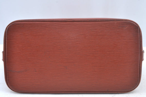 Authentic Louis Vuitton Epi Alma PM Hand Bag Brown M52143 LV L0466