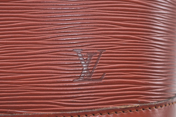 Authentic Louis Vuitton Epi Alma PM Hand Bag Brown M52143 LV L0466