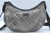 Authentic GUCCI GG Crystal Shoulder Cross Body Bag Purse PVC Leather Black L0471