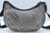 Authentic GUCCI GG Crystal Shoulder Cross Body Bag Purse PVC Leather Black L0471