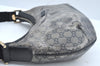 Authentic GUCCI GG Crystal Shoulder Cross Body Bag Purse PVC Leather Black L0471