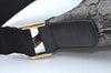 Authentic GUCCI GG Crystal Shoulder Cross Body Bag Purse PVC Leather Black L0471