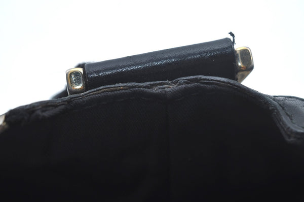 Authentic GUCCI GG Crystal Shoulder Cross Body Bag Purse PVC Leather Black L0471