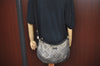 Authentic GUCCI GG Crystal Shoulder Cross Body Bag Purse PVC Leather Black L0471
