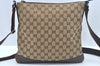 Authentic GUCCI Shoulder Cross Body Bag Purse GG Canvas Leather Brown L0473
