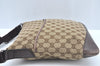 Authentic GUCCI Shoulder Cross Body Bag Purse GG Canvas Leather Brown L0473