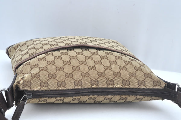 Authentic GUCCI Shoulder Cross Body Bag Purse GG Canvas Leather Brown L0473
