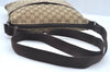 Authentic GUCCI Shoulder Cross Body Bag Purse GG Canvas Leather Brown L0473