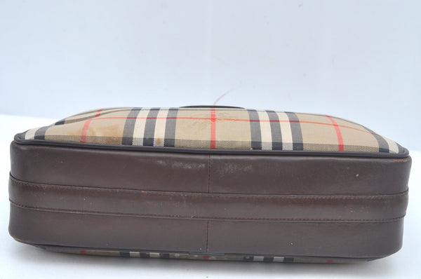 Authentic Burberrys Nova Check Shoulder Cross Body Bag Canvas Beige Junk L0474