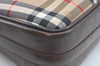 Authentic Burberrys Nova Check Shoulder Cross Body Bag Canvas Beige Junk L0474