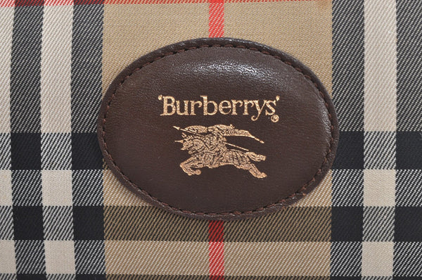 Authentic Burberrys Nova Check Shoulder Cross Body Bag Canvas Beige Junk L0474