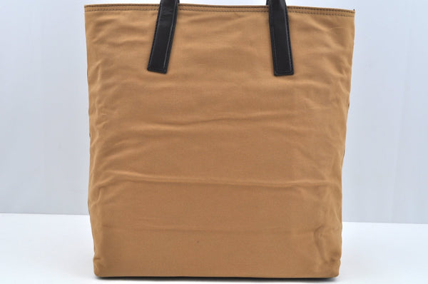 Authentic GUCCI Vintage Hand Tote Bag GG Canvas Leather Brown L0475
